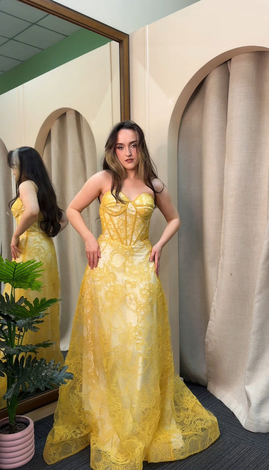 Marigold lace gown - 8