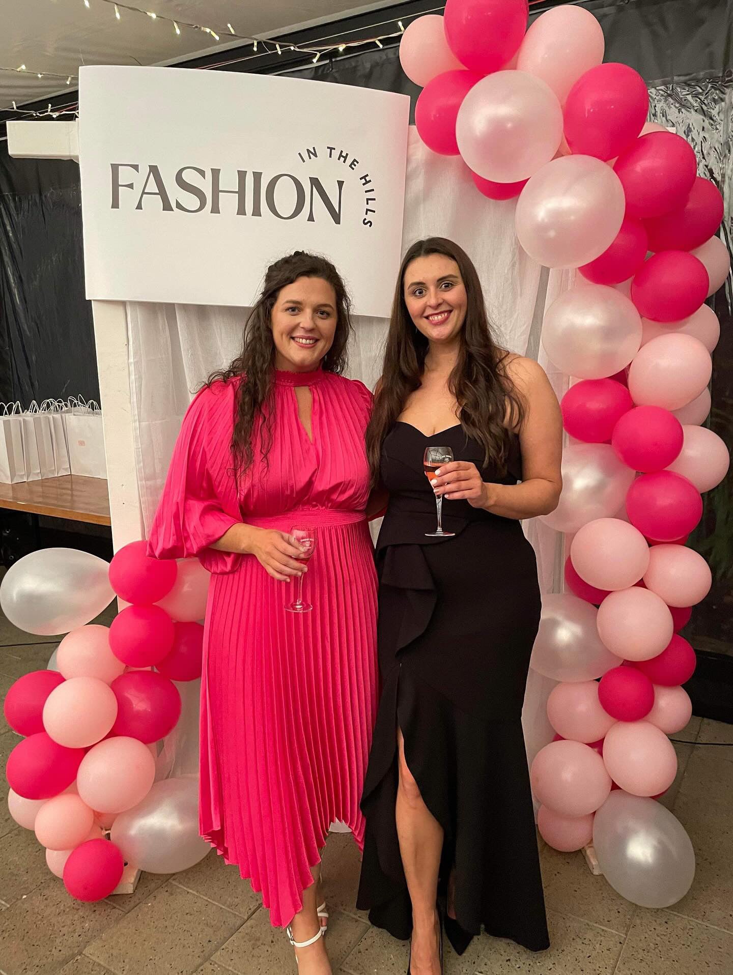 pink metallic plisse eloise midi dress Elliatt Eloise A-Line Midi Dress in Pink & Red