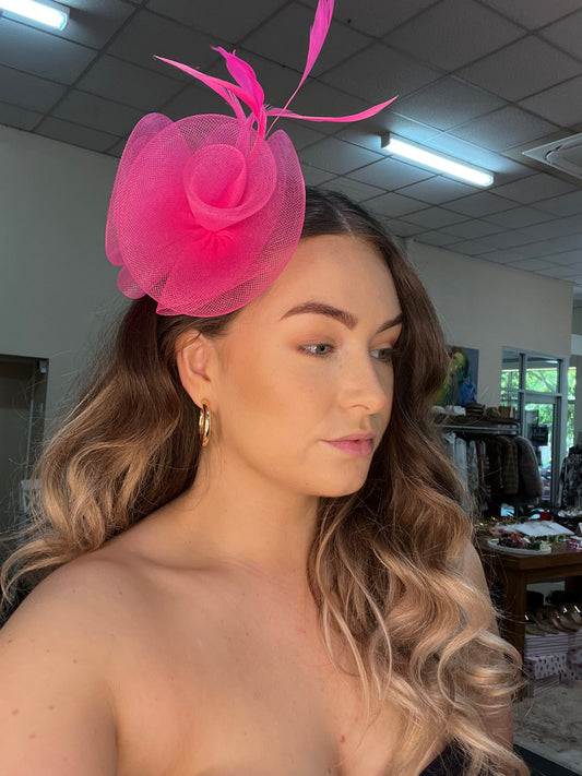 Hot pink fascinator