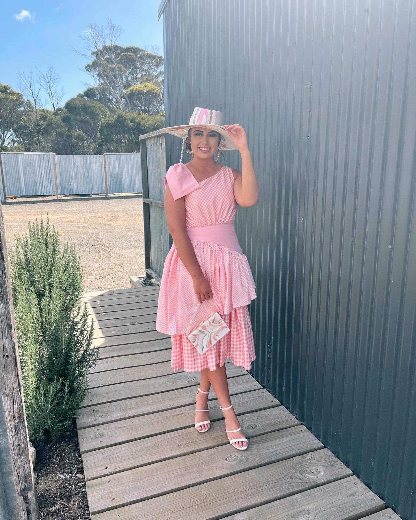 Custom Made pink gingham midi - 10