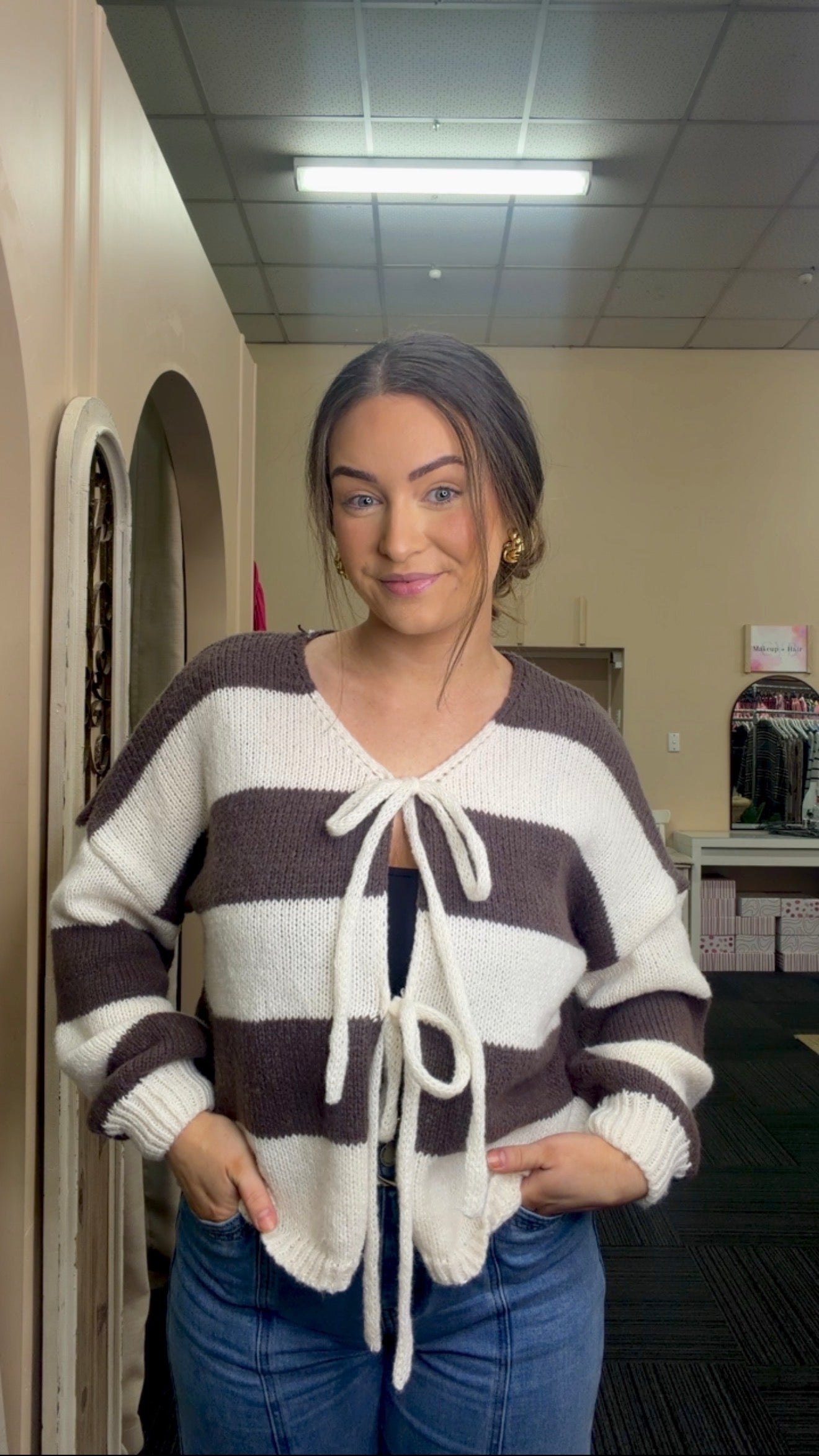 Cocoa Stripe Cardi