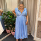 Something For Sarah blue satin maxi