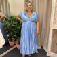 Something For Sarah blue satin maxi