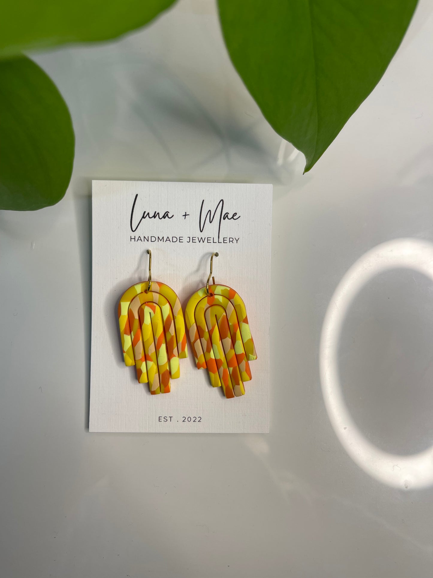 Yellow & Orange dangle earring