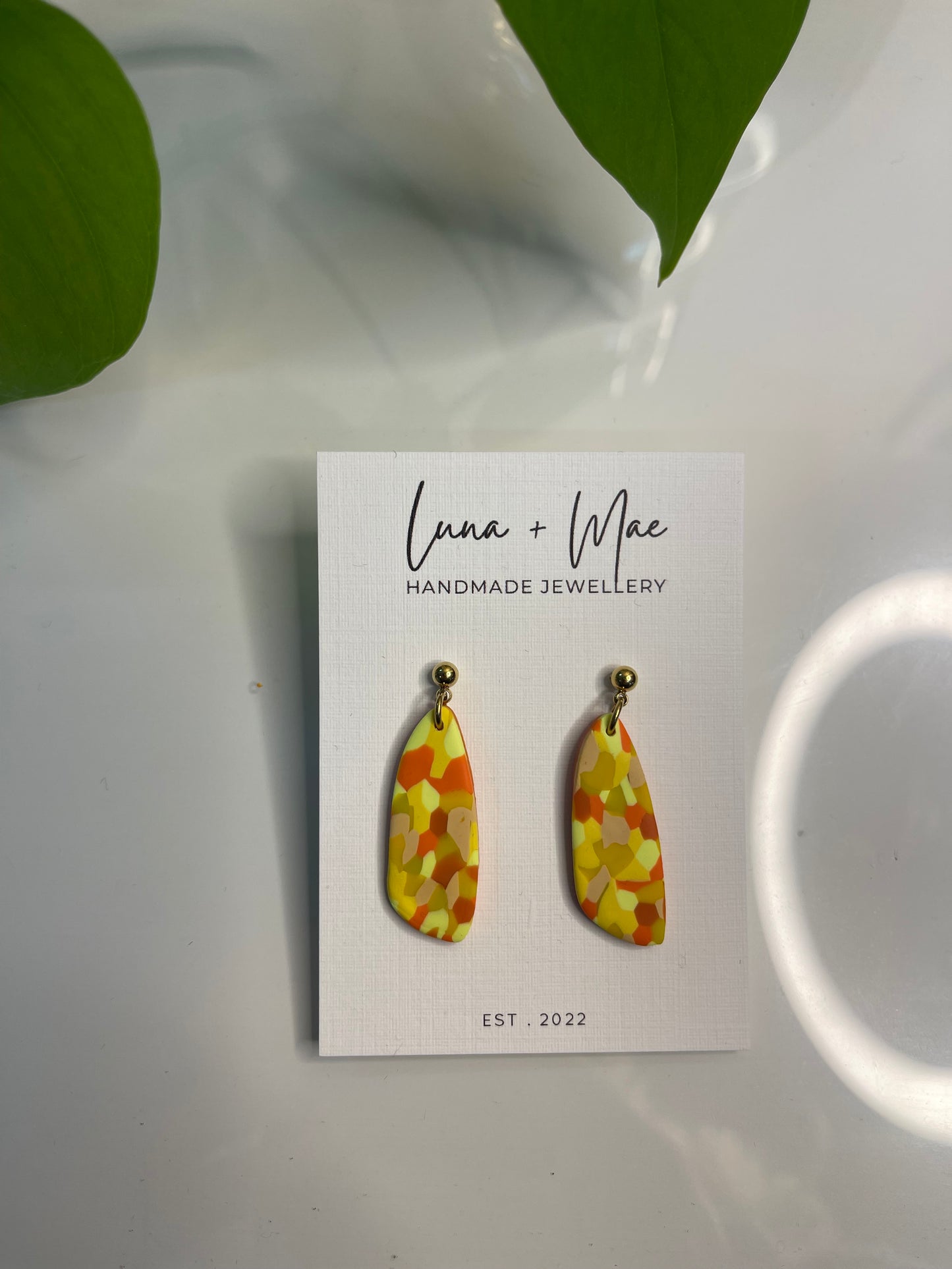 Yellow & Orange dangle earring