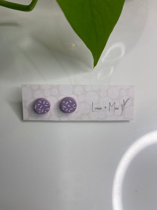 Purple sprinkle stud earrings