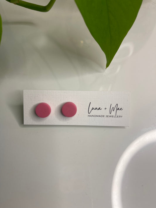 Pink stud earrings