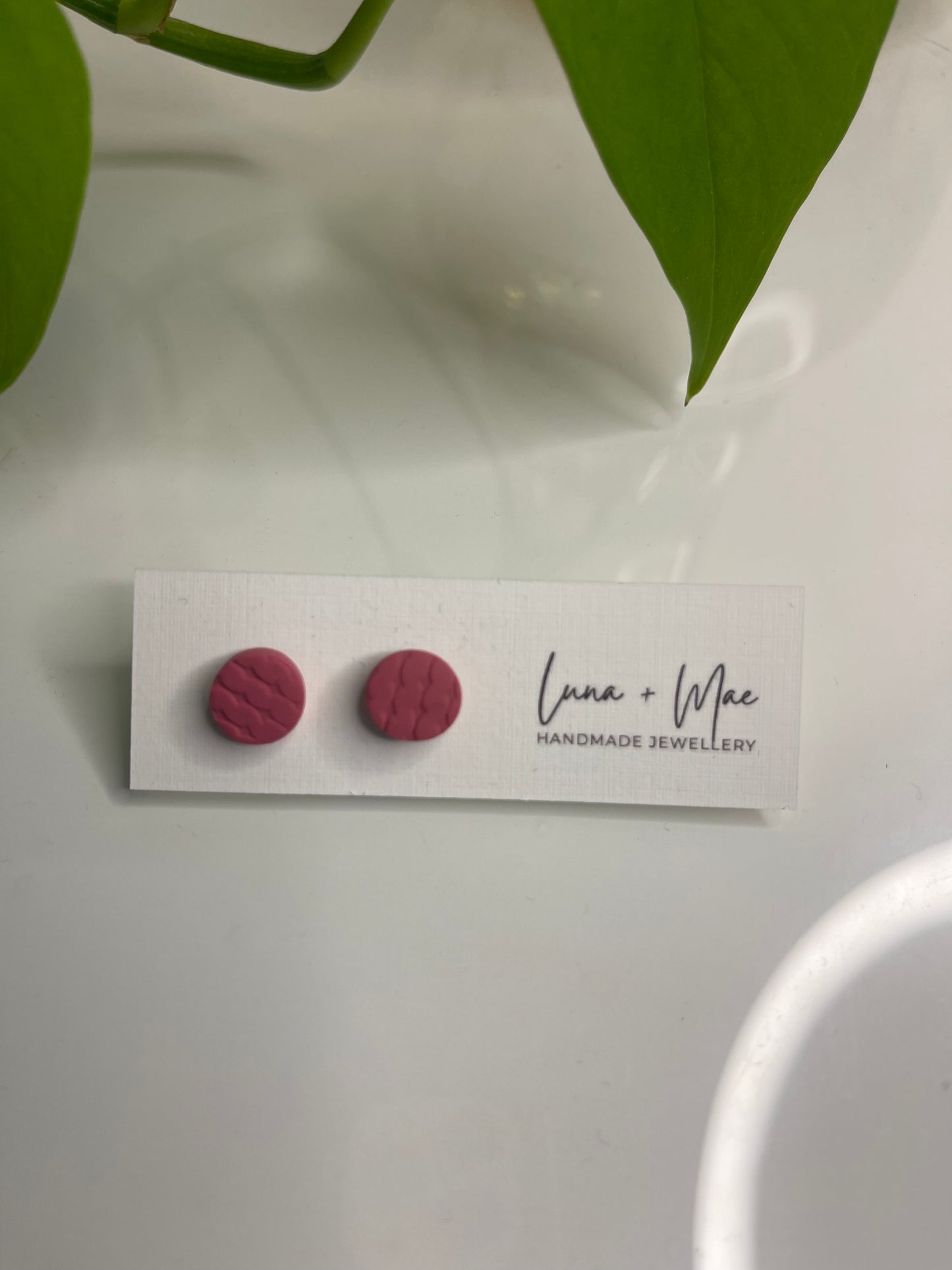 Cherry print stud earrings