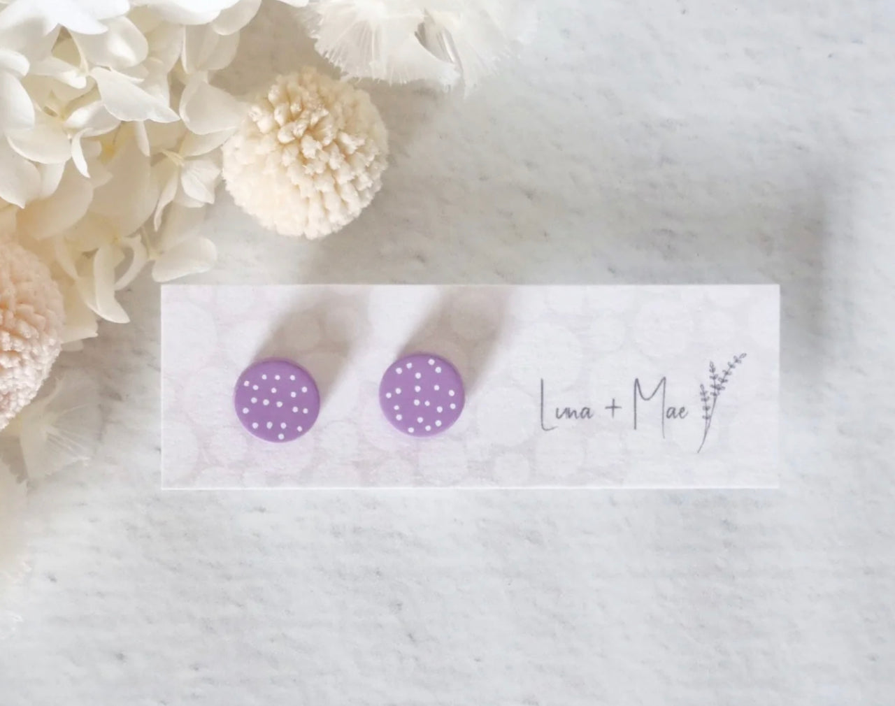 Purple Dot Stud earring